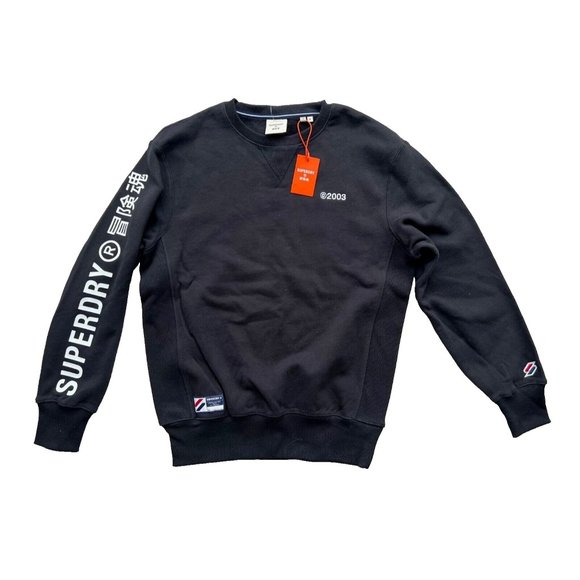 Superdry Code Linear Loose Crew Sweatshirt 2003 Black ( S )